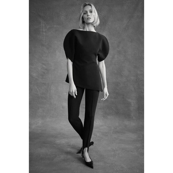 ZARA ZW COLLECTION PUFF SLEEVE TOP - Picture 2 of 4